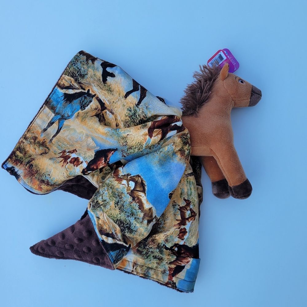 Lovey Spirit The Free Horse Plush Security Blanket